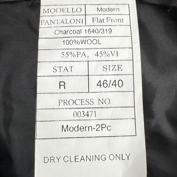 Berragamo Modern Gray Flat Front Belt Loops Wool Dress Pants Italia Size 40 x 31 - Picture 4 of 8